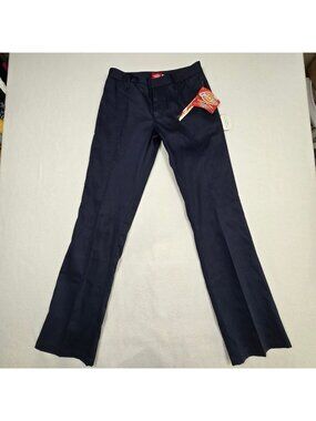 Dickies Girl Slim Fit Bootcut Pants Junior Size 3 Navy Blue Workwear NWT